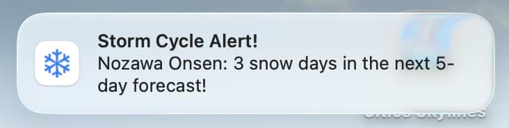 Storm cycle notification example